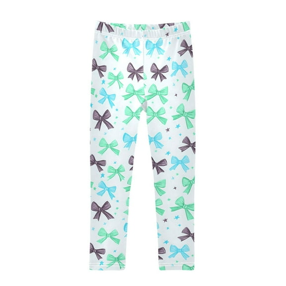 joogoo Girls' Leggings Green Bows Yoga Pants 6T