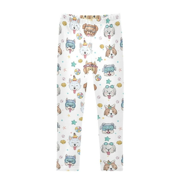 joogoo Girls' Leggings Hand Drawn Cute Dog Yoga Pants 6T