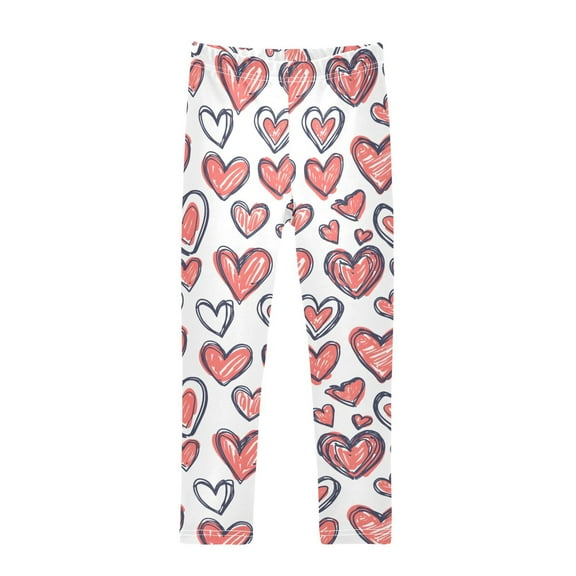joogoo Girls' Leggings Heart Paint Yoga Pants 6T