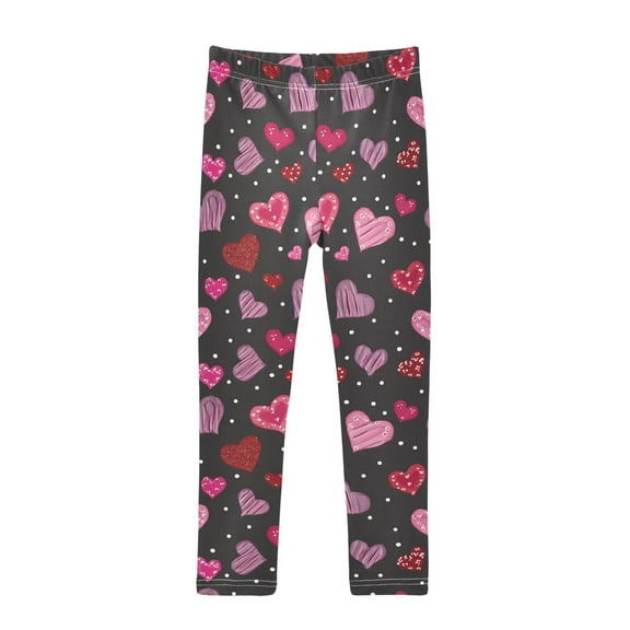 joogoo Girls' Leggings Hearts Polka Dots Yoga Pants 6T