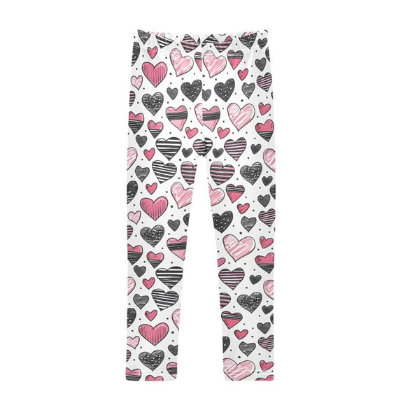 joogoo Girls' Leggings Hearts Yoga Pants 9-10T