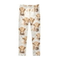 thumbnail image 1 of joogoo Girls' Leggings Highland Cattle Flower-w5 Yoga Pants 4T, 1 of 8