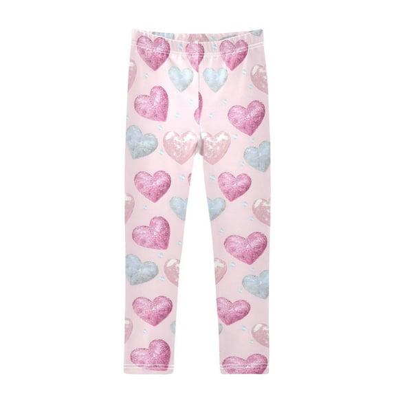 joogoo Girls' Leggings Holographic Glitter Hearts-a3 Yoga Pants 6T