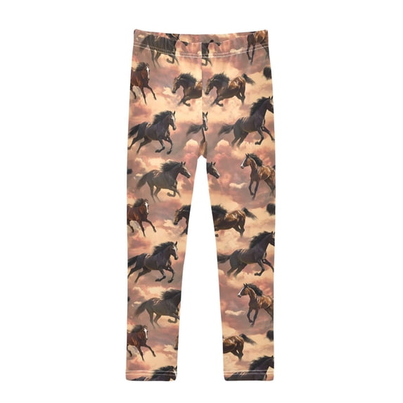 joogoo Girls' Leggings Horses Running Yoga Pants 7-8T