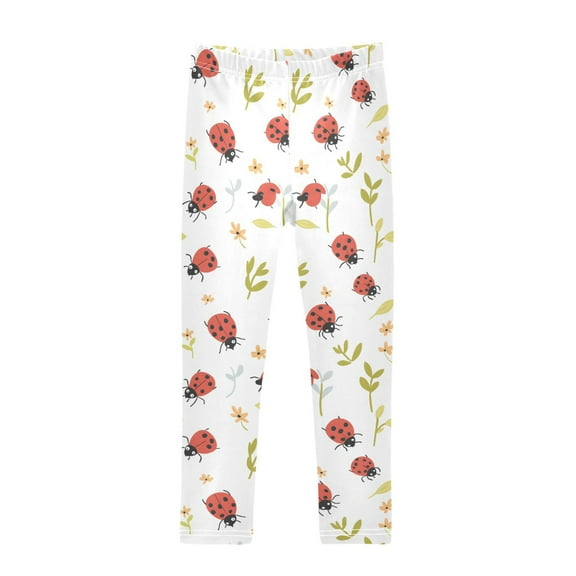 joogoo Girls' Leggings Ladybugs Flowers Yoga Pants 6T