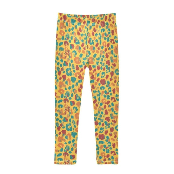 joogoo Girls' Leggings Leopard Yellow-h1 Yoga Pants 6T