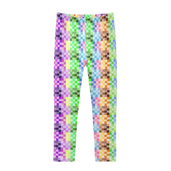 joogoo Girls' Leggings Multicolor Checkered-a1 Yoga Pants 4T
