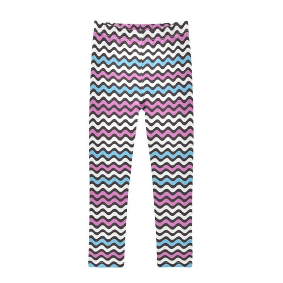 joogoo Girls' Leggings Multicolor Wavy Yoga Pants 4T