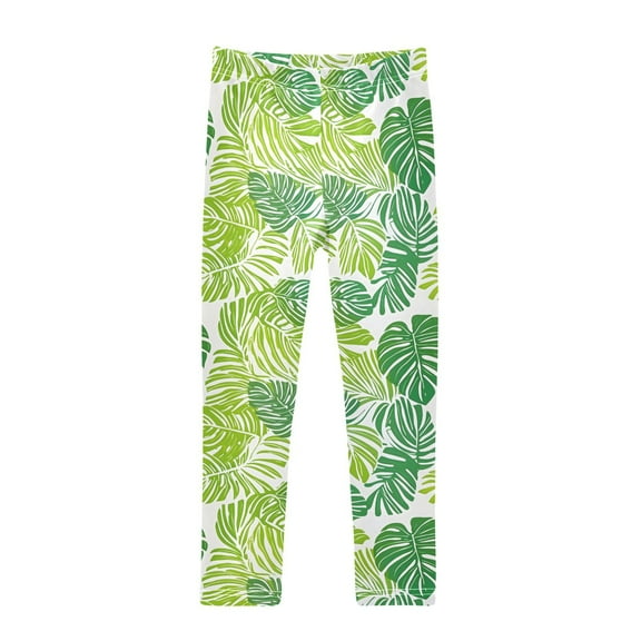 joogoo Girls' Leggings Palm Leaf-c3 Yoga Pants 7-8T