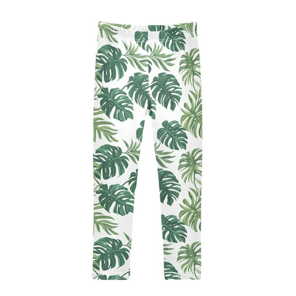 joogoo Girls' Leggings Palm Leaf-d3 Yoga Pants 4T
