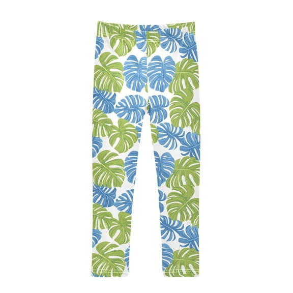 joogoo Girls' Leggings Palm Leaf-e6 Yoga Pants 6T