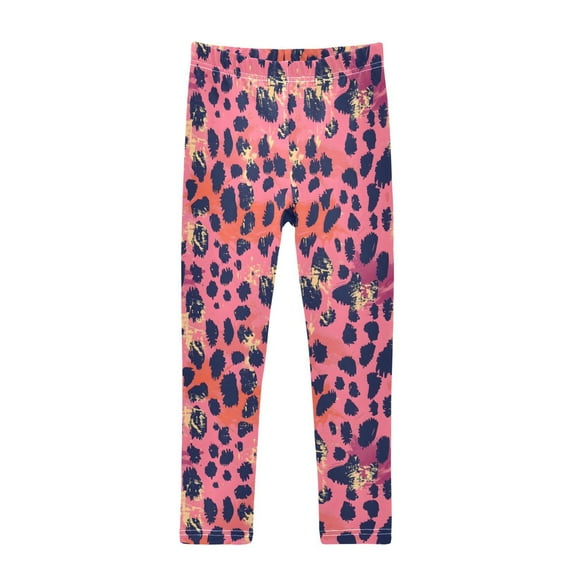joogoo Girls' Leggings Pink Leopard Print Yoga Pants 6T
