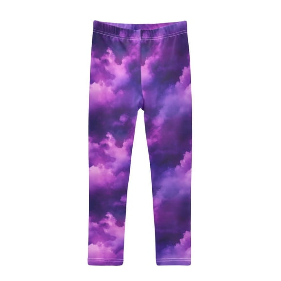 joogoo Girls' Leggings Purple Tie Dye Yoga Pants 6T
