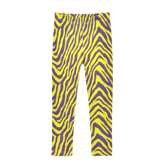 joogoo Girls' Leggings Purple Zebra Pattern Yoga Pants 6T