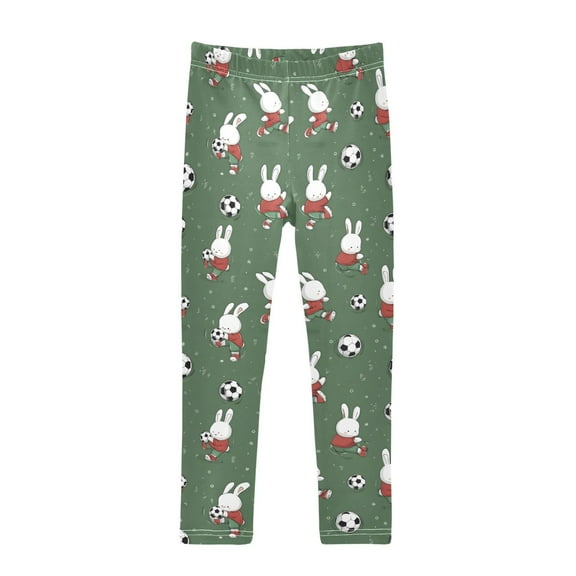 joogoo Girls' Leggings Rabbit Play Football Yoga Pants 6T