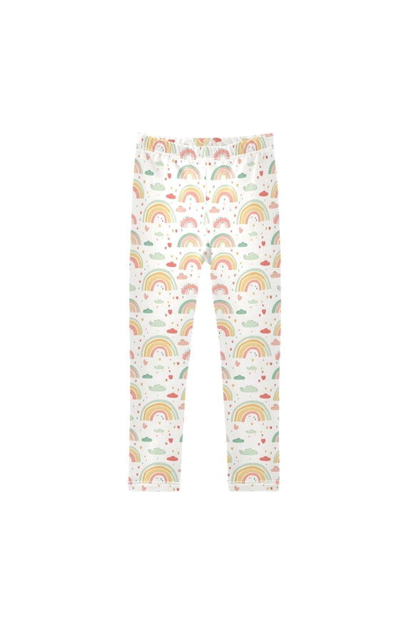 Girls' Leggings Rainbow Cartoon Clouds Yoga Pants 5T