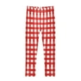 thumbnail image 1 of joogoo Girls' Leggings Red Checkered Yoga Pants 5T, 1 of 8