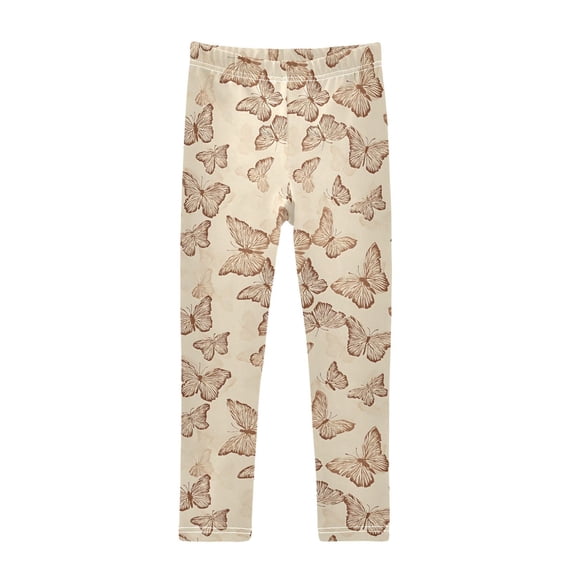 joogoo Girls' Leggings Retro Butterflies Yoga Pants 6T