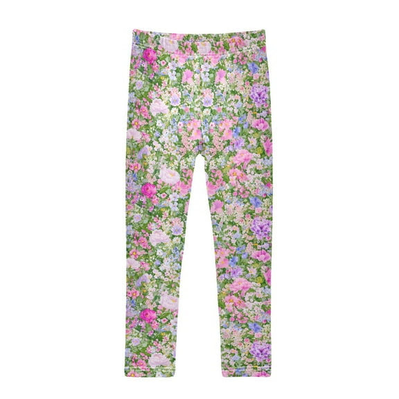 joogoo Girls' Leggings Retro Floral Yoga Pants 4T