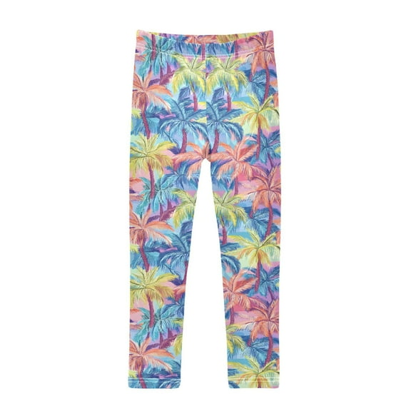 joogoo Girls' Leggings Retro Palm Tree-a1 Yoga Pants 4T