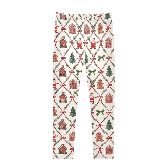 joogoo Girls' Leggings Santa Claus Bows Bears Yoga Pants 6T