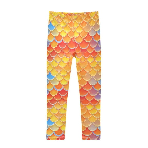 joogoo Girls' Leggings Scales Yellow Yoga Pants 9-10T