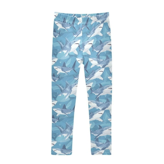 joogoo Girls' Leggings Sharks Cartoon Yoga Pants 6T