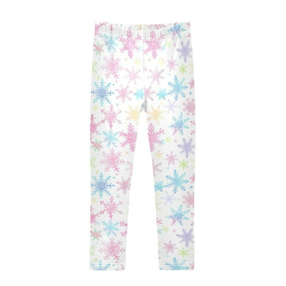 joogoo Girls' Leggings Snowflakes Colorful Yoga Pants 6T