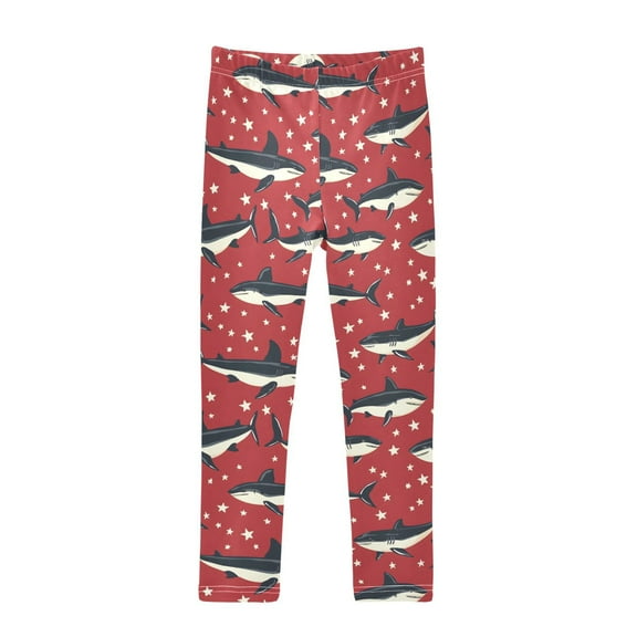 joogoo Girls' Leggings Stars Sharks Yoga Pants 7-8T