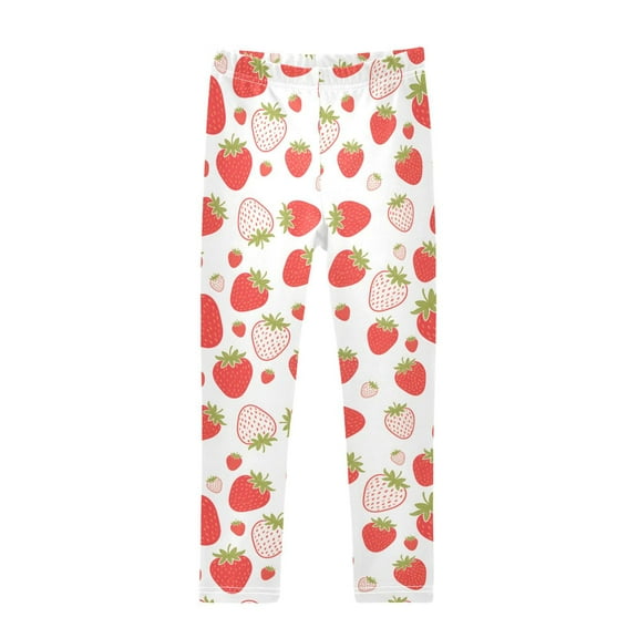 joogoo Girls' Leggings Strawberry Red Yoga Pants 6T