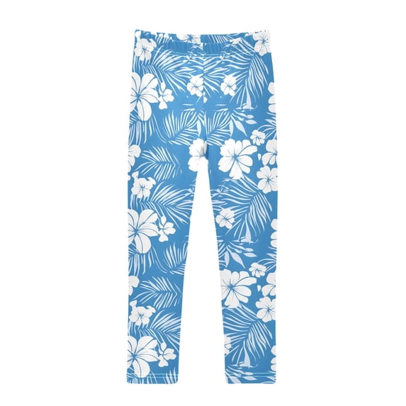 joogoo Girls' Leggings Tropical Flower-d1 Yoga Pants 9-10T