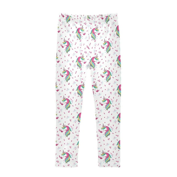 joogoo Girls' Leggings Unicorn Bows Yoga Pants 4T