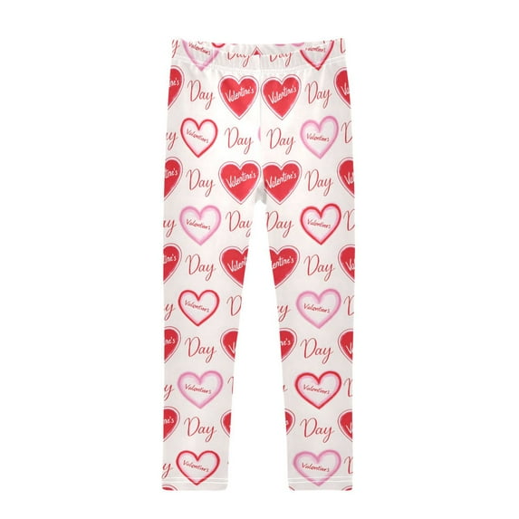 joogoo Girls' Leggings Valentine's Hearts Yoga Pants 5T