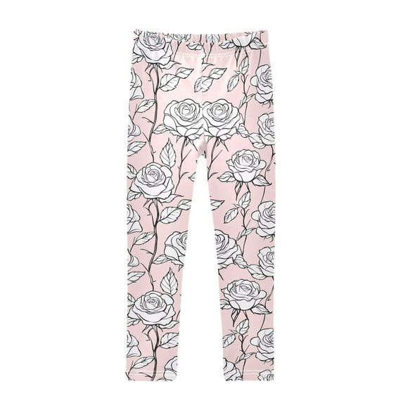 joogoo Girls' Leggings Vintage Roses Flowers-i5 Yoga Pants 6T