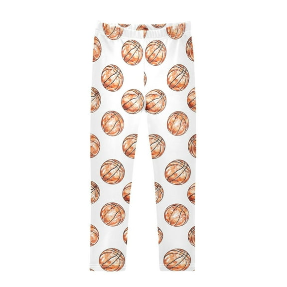 joogoo Girls' Leggings Watercolor Basketballs Yoga Pants 6T