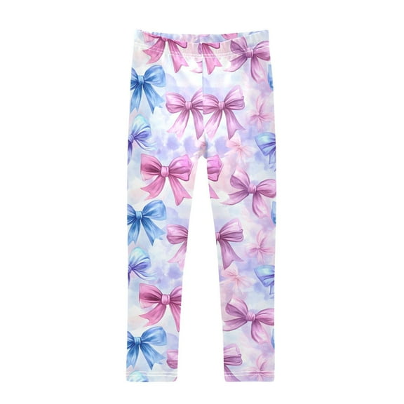 joogoo Girls' Leggings Watercolor Bows Yoga Pants 6T