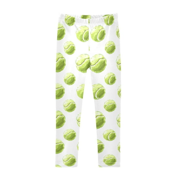joogoo Girls' Leggings Watercolor Tennis Balls Yoga Pants 9-10T