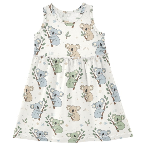 joogoo Girls Sleeveless Dress Cute Koala Stylish Short Sleeve Dresses 4T