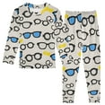 thumbnail image 1 of joogoo Glasses Pattern Pajamas Set Long Sleeve Soft Cotton Sleepwear 2 Piece 24M, 1 of 7