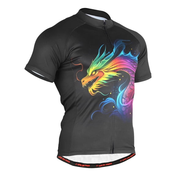 joogoo Glitter Dragon Cool Men's Cycling Jerseys Mountain Bike Short Sleeve Tops L