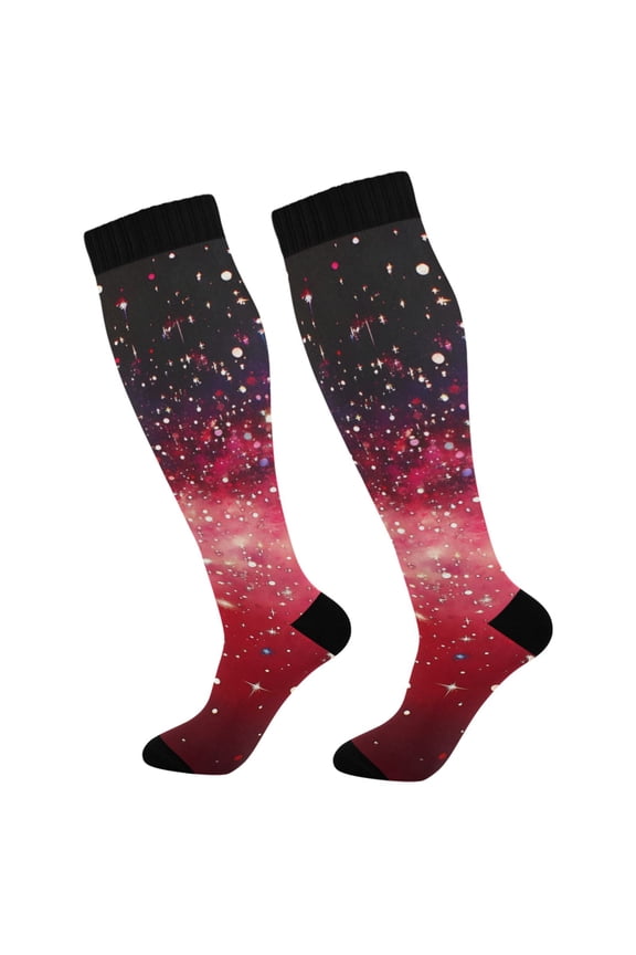 Glittering Tie Dye Socks Women Men Knee High Sock