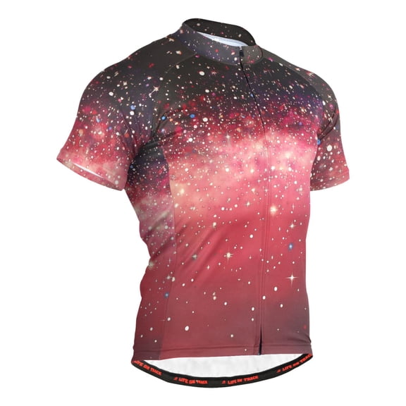 joogoo Glittering Tie Dye Pattern Men's Cycling Jerseys Mountain Bike Short Sleeve Tops M