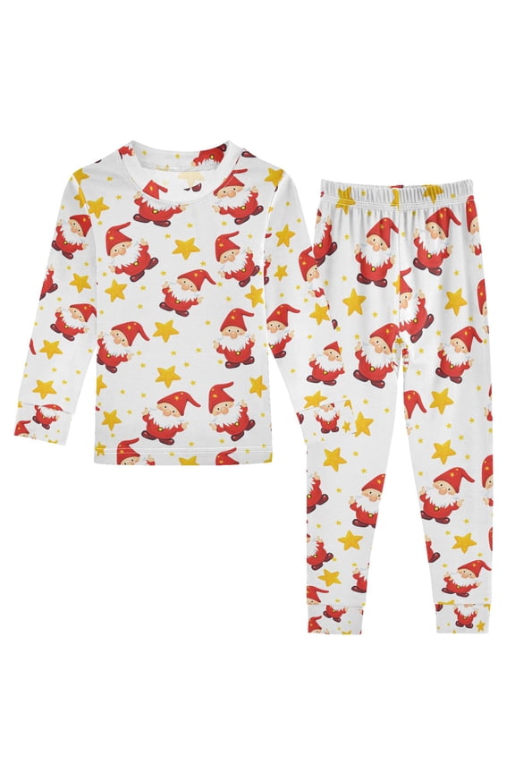 Gnomes Stars 2 Piece Long Sleeve Tee and Pants Cotton Pajama Set 3T