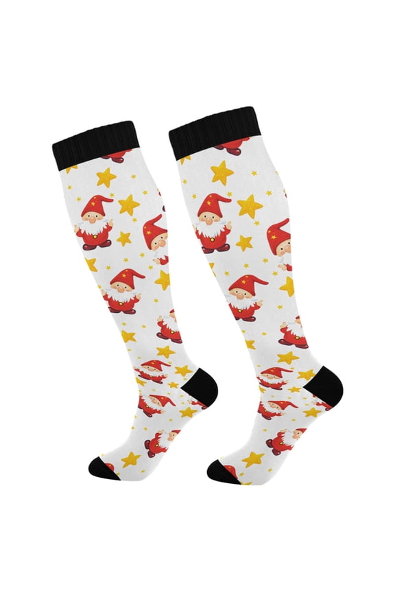 Gnomes Stars Socks Women Men Knee High Sock