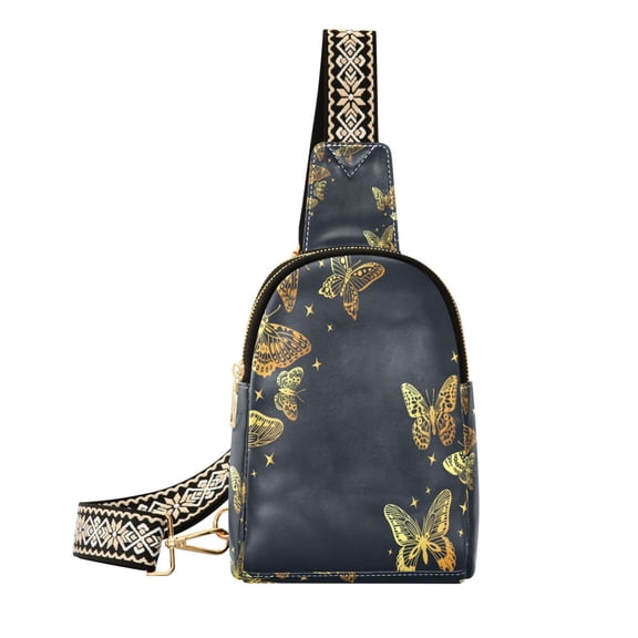 joogoo Golden Butterfly Sling Backpack Crossbody Shoulder Bags Waist Packs Chest Bag