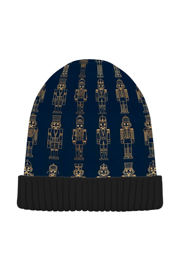 Golden Nutcrackers Beanie Hats Cuffed Winter Warm Knit Thick Beanies