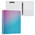thumbnail image 1 of joogoo Gradient Blue Hardcover 3 Ring Binder 1.5" Round Rings Interior Pockets Binders Organizer 1 Pack, 1 of 9