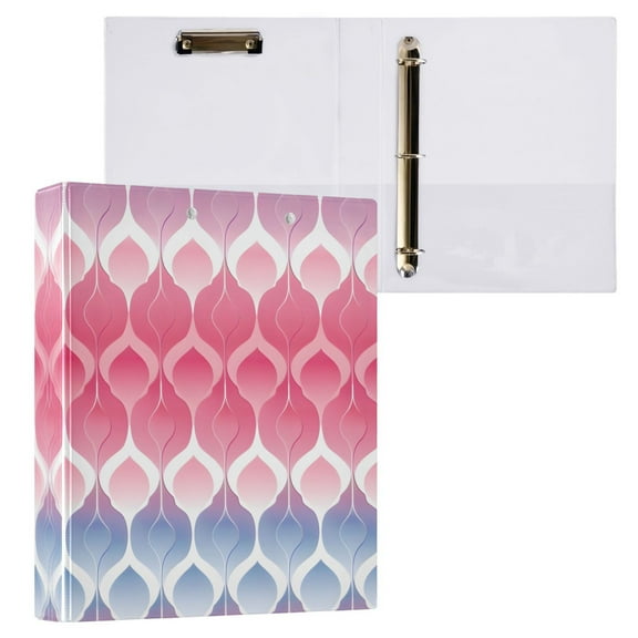 joogoo Gradient Geometric Design Hardcover 3 Ring Binder 1.5" Round Rings Interior Pockets Binders Organizer 1 Pack