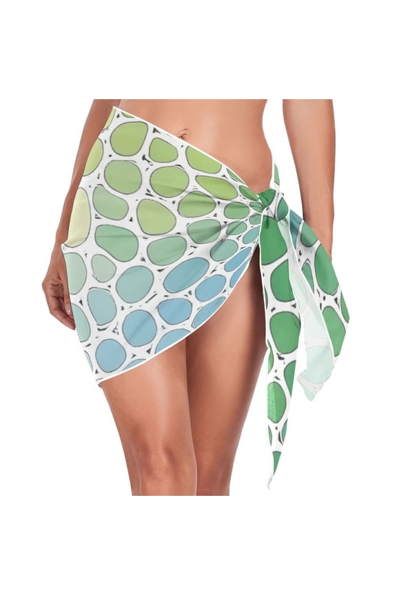 Gradient Green and Blue Women's Beach Sarong Bathing Suit Wrap Swimwear Cover Ups M
