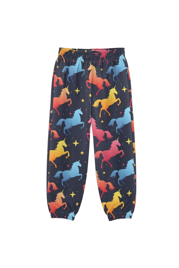 Gradient Unicorns Stars Boys' Sweatpants Jogger Pants 5-6Y